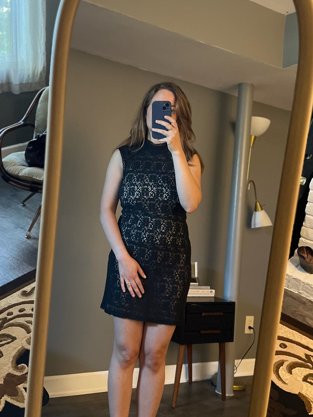 Molly New York Black Lace Sleeveless Mini Dress